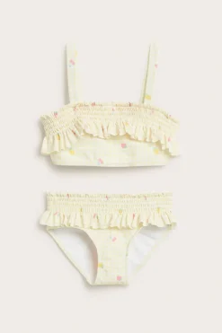 Bikini z falbankami, w kratę