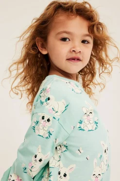 Bluza z bawełnianej dzianiny w króliki