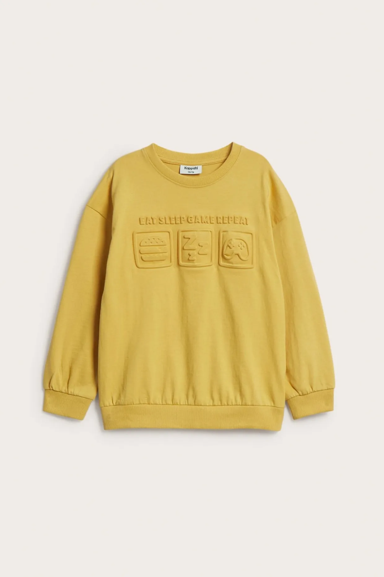 Bluza z bawełnianej dzianiny, z motywem z efektem 3D