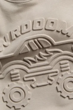 Bluza z bawełnianej dzianiny, z motywem monster trucka z efektem 3D
