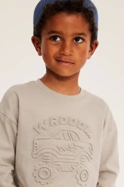 Bluza z bawełnianej dzianiny, z motywem monster trucka z efektem 3D