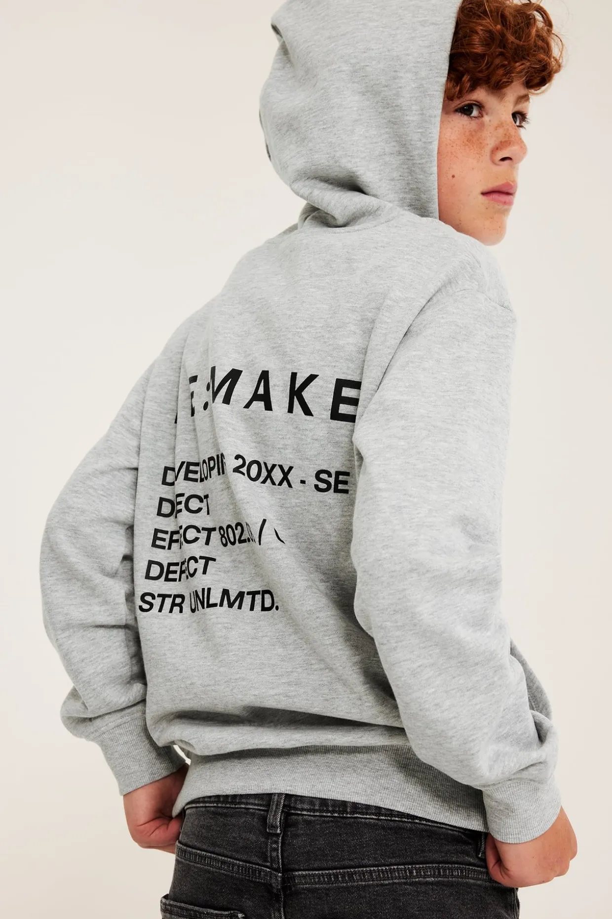 Bluza z kapturem, z nadrukowanym napisem