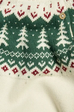 Bożonarodzeniowy sweter z dzianiny, w choinki