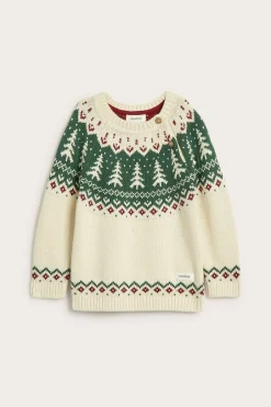 Bożonarodzeniowy sweter z dzianiny, w choinki