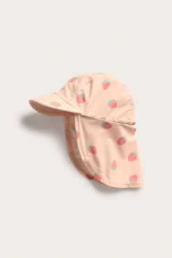 Czapka UV z daszkiem, w truskawki
