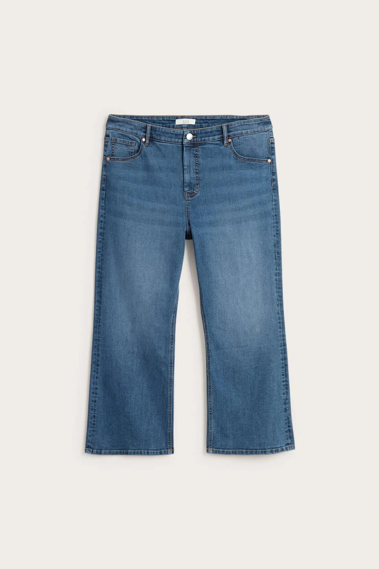 Dżinsy cropped flare high waist