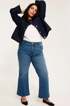 Dżinsy cropped flare high waist