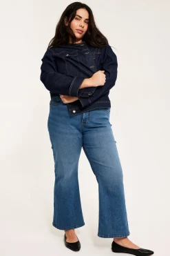Dżinsy cropped flare high waist