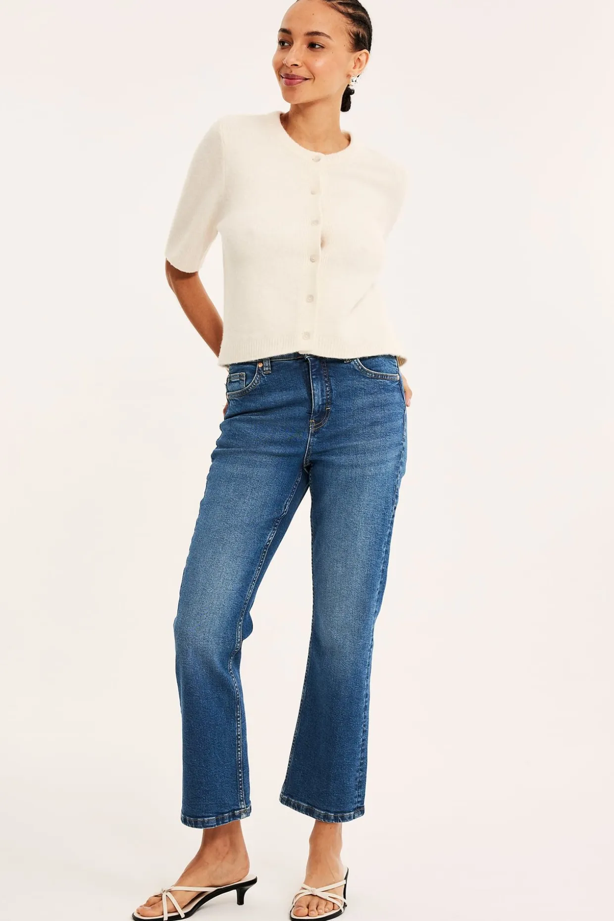 Dżinsy cropped flare regular waist