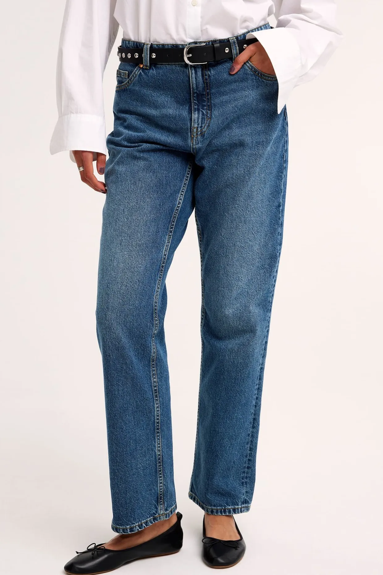 Dżinsy straight high waist
