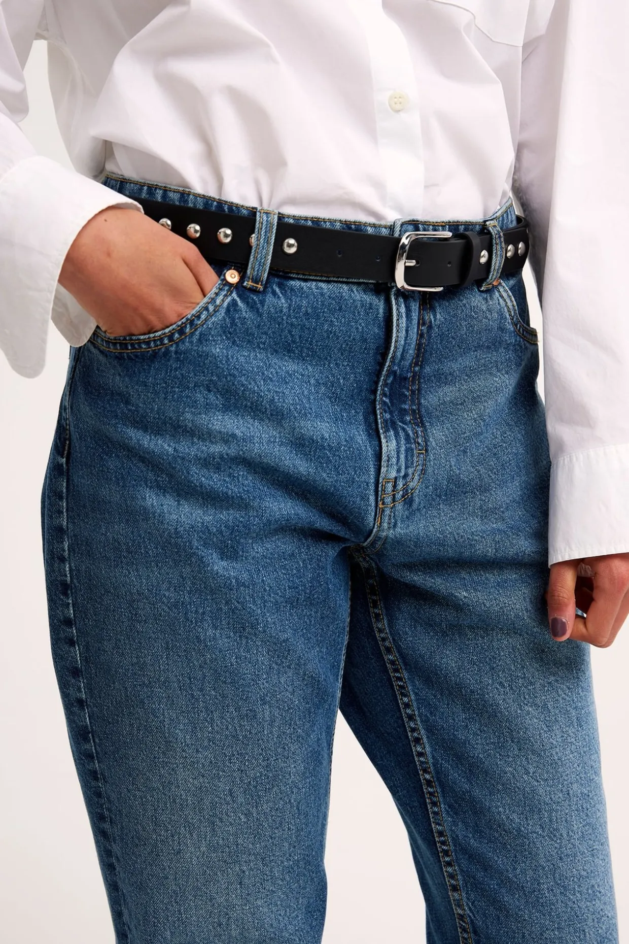 Dżinsy straight high waist