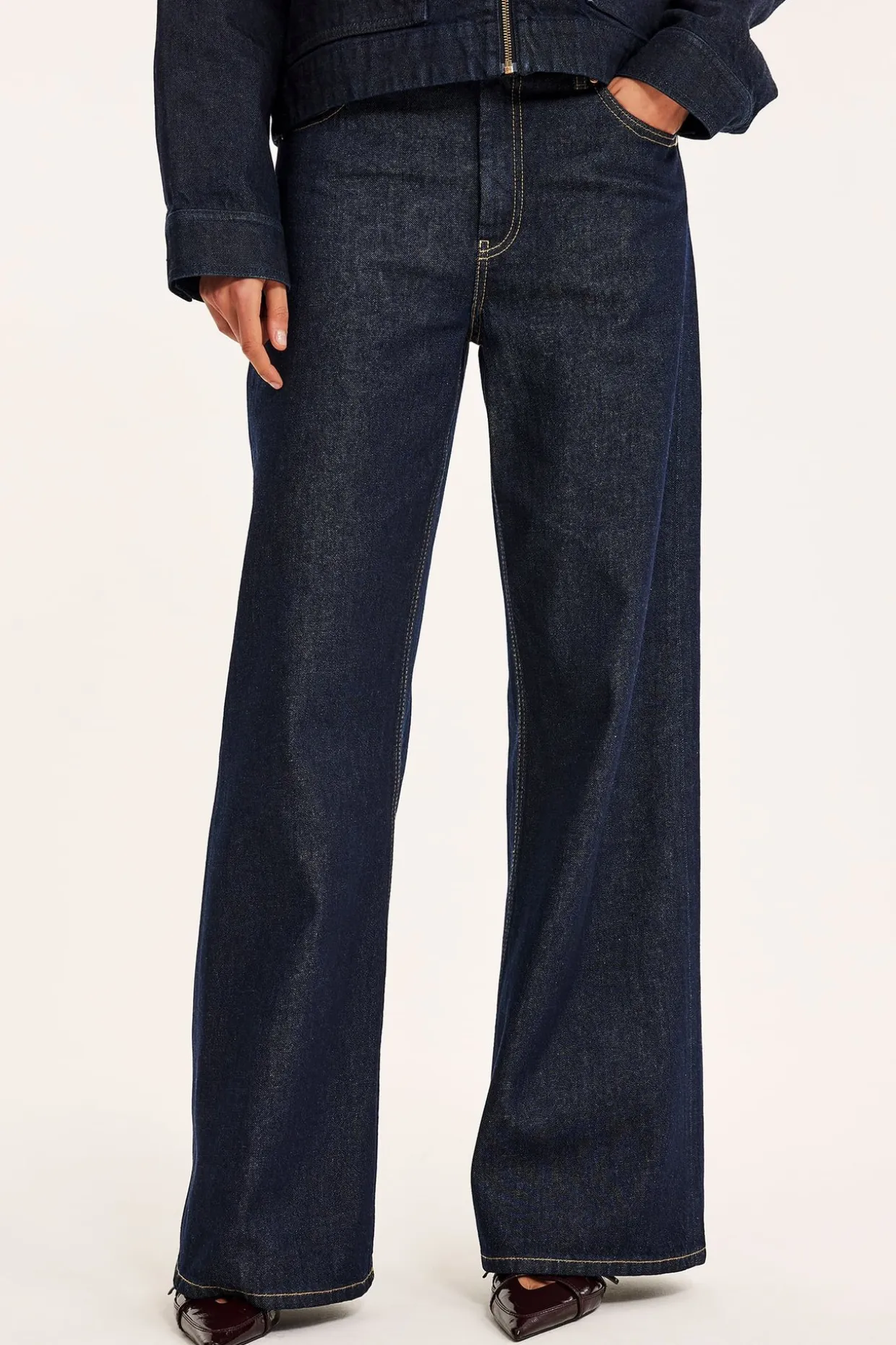 Dżinsy wide high waist