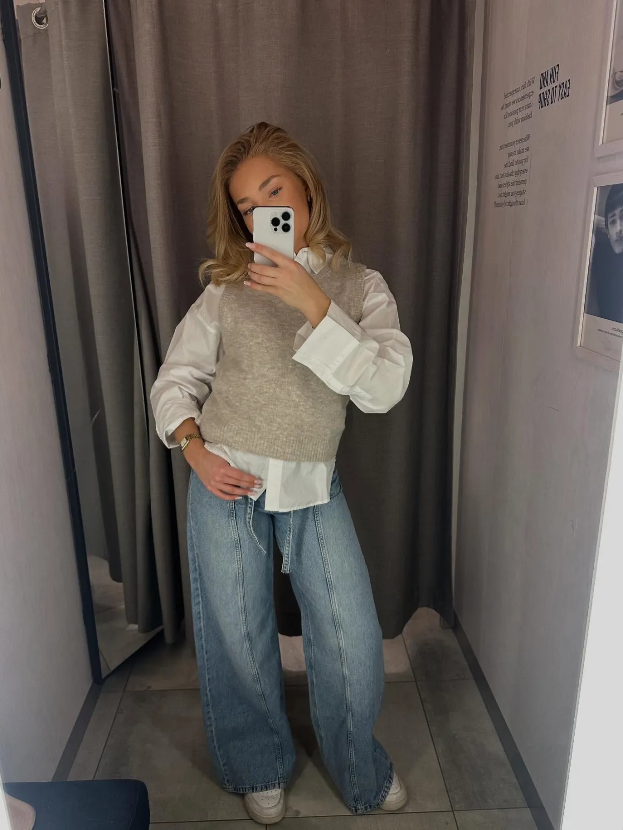 Dżinsy wide high waist