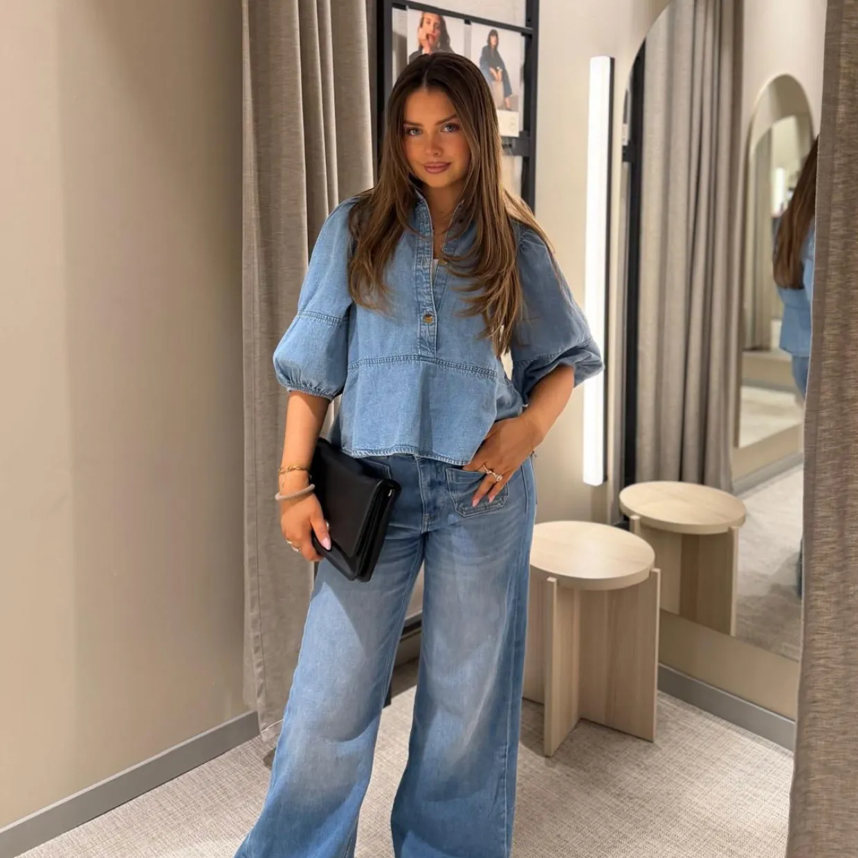 Dżinsy wide high waist