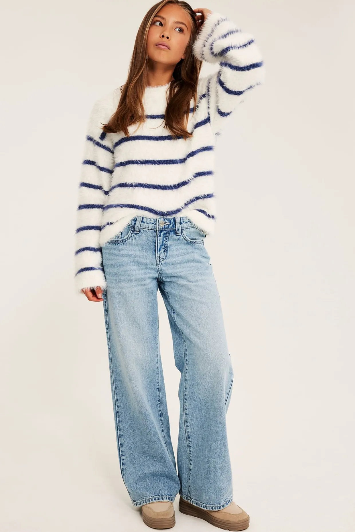 Dżinsy wide low waist