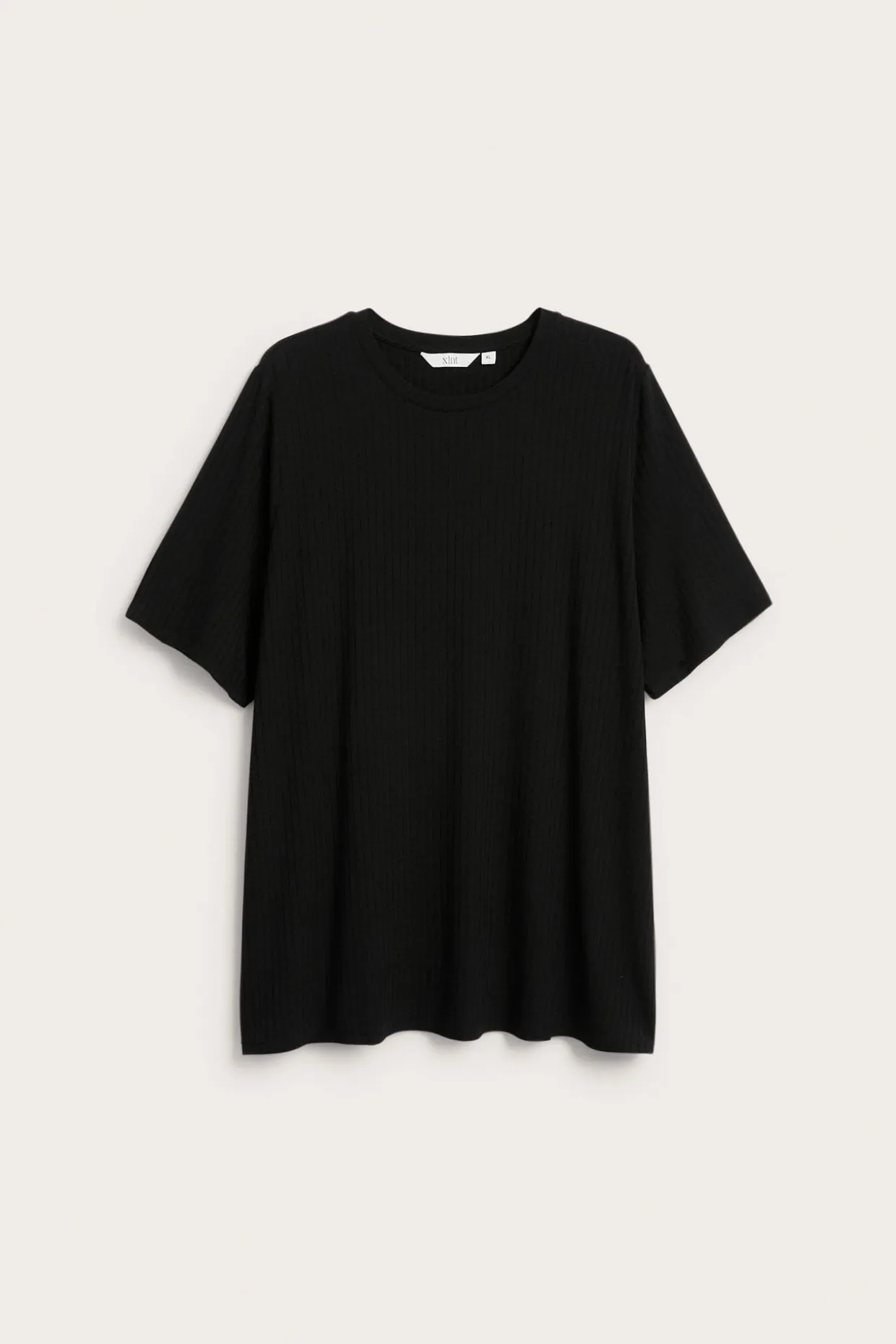 Długi T-shirt o prążkowanej fakturze