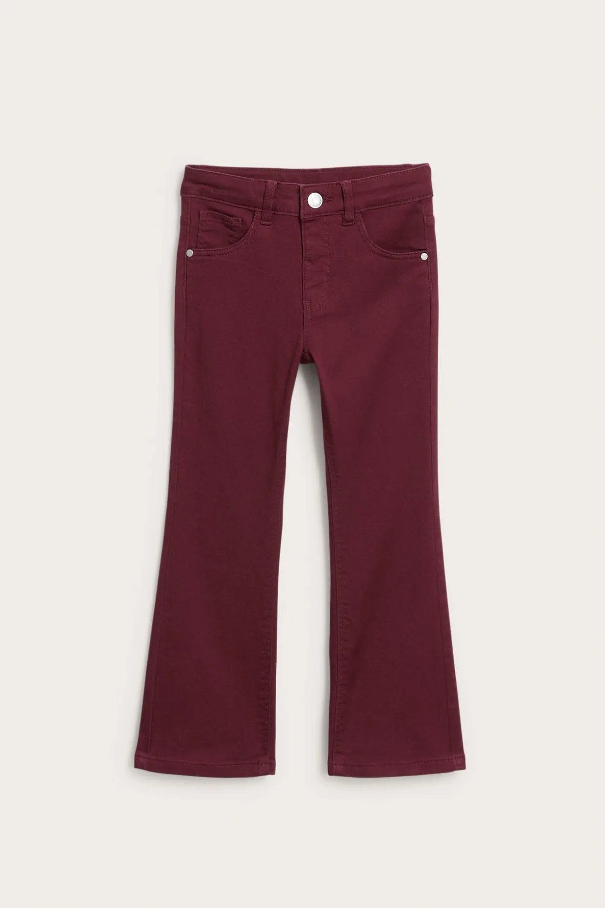 Kolorowe dżinsy z twillu, model bootcut