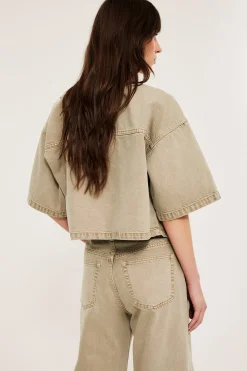 Koszula z krótkimi rękawami, z bawełny twill