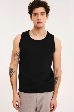 Koszulka z dzianiny pointelle, o kroju slim fit