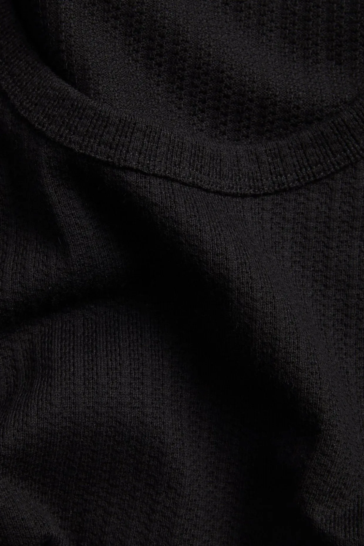 Koszulka z dzianiny pointelle, o kroju slim fit