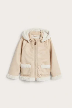 Kurtka typu shearling z pluszową podszewką