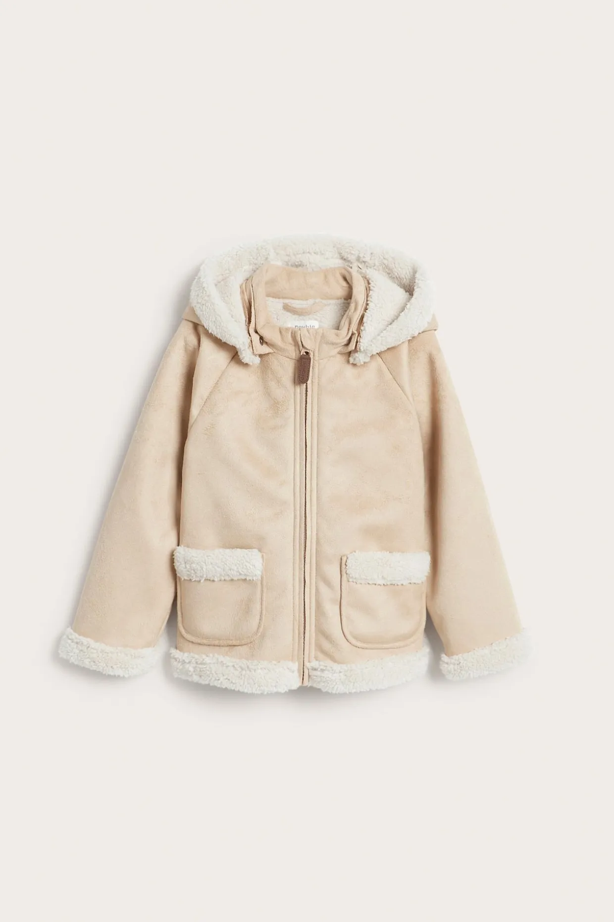 Kurtka typu shearling z pluszową podszewką