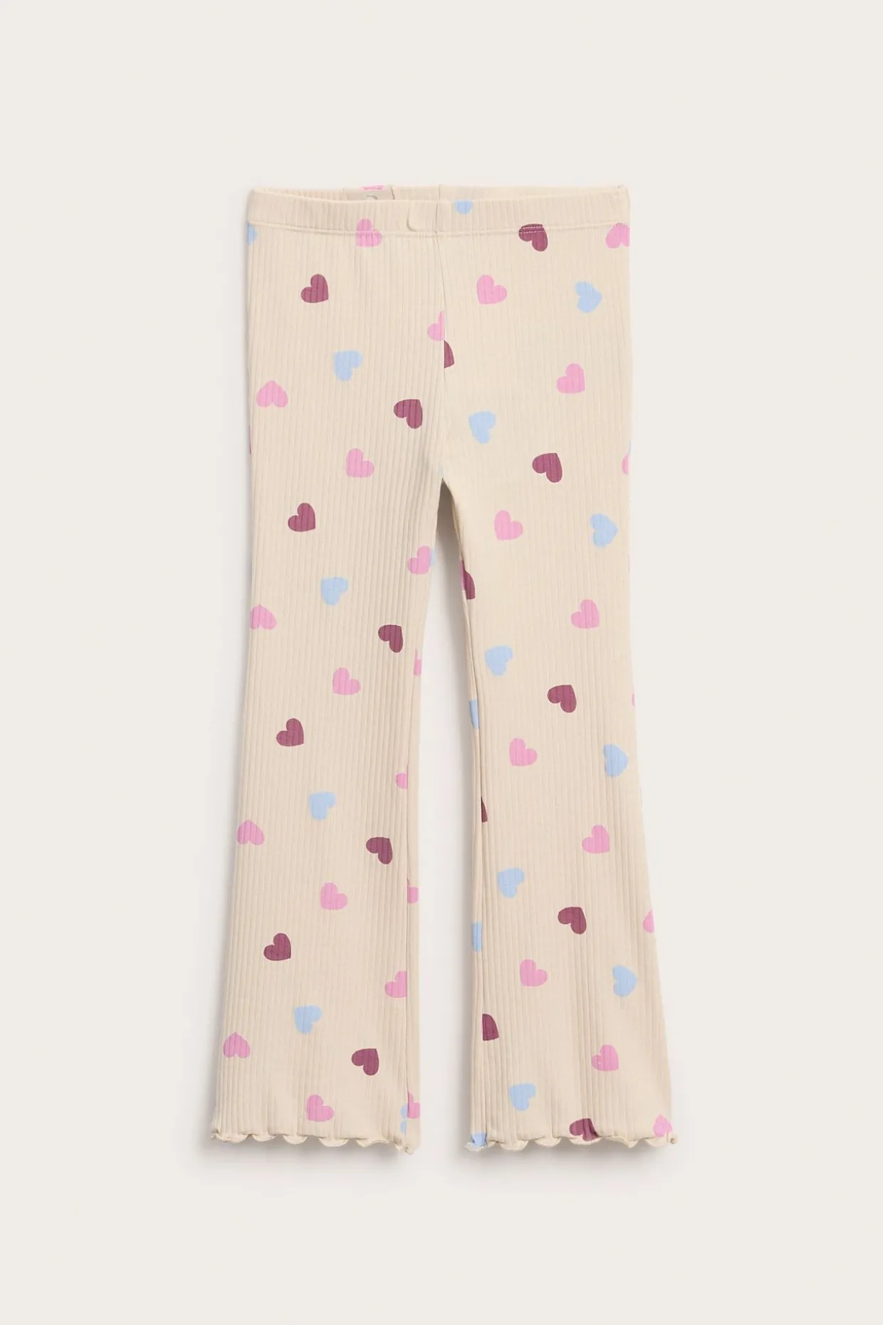 Legginsy dzwony z wzorem w serca