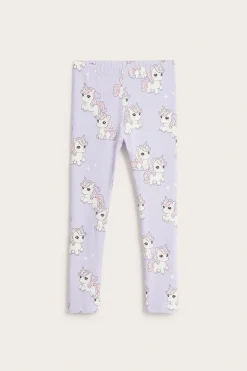 Legginsy we wzory, z bawełnianego trykotu