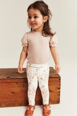 Legginsy w kwiaty i motyle