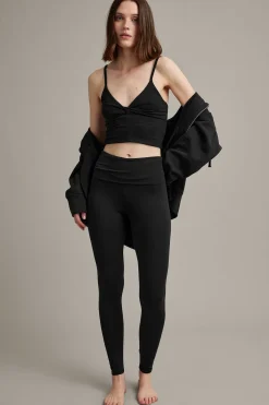 Legginsy z wywijanym pasem