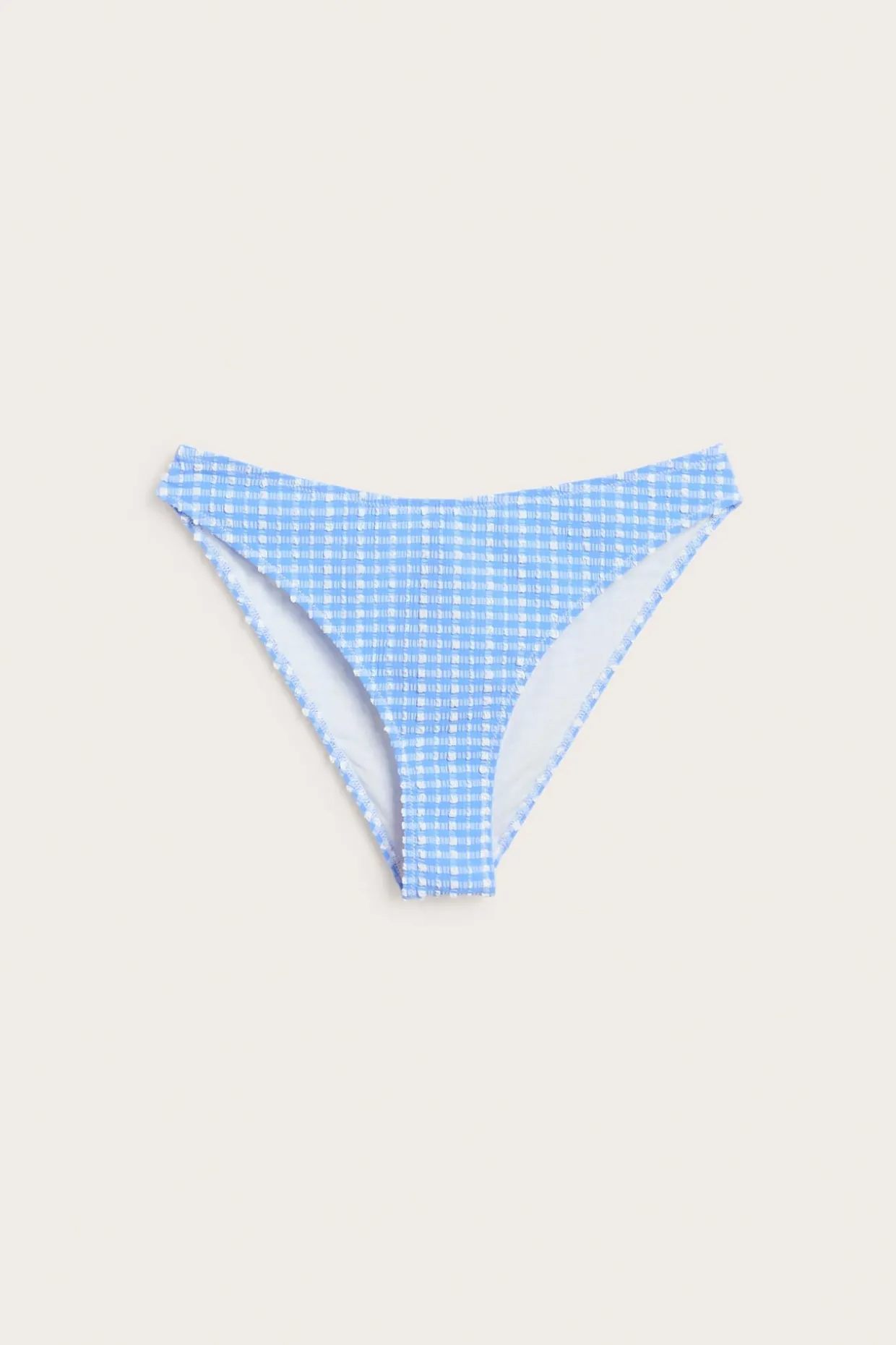 Majtki od bikini, w kratę, brazyliany wysoko wycięte