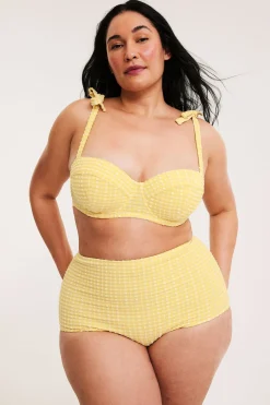 Majtki od bikini, w kratkę, biodrówki