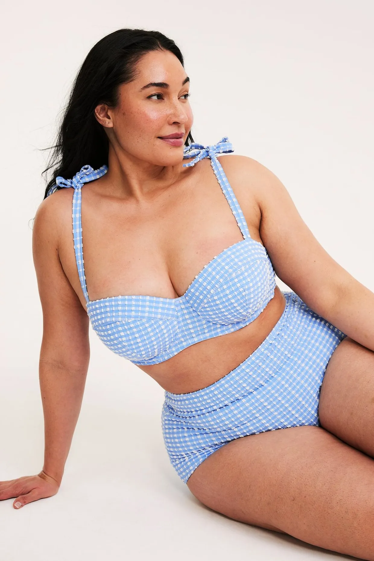 Majtki od bikini, w kratkę, biodrówki