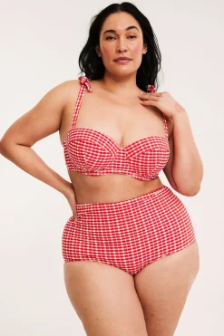Majtki od bikini, w kratkę, biodrówki