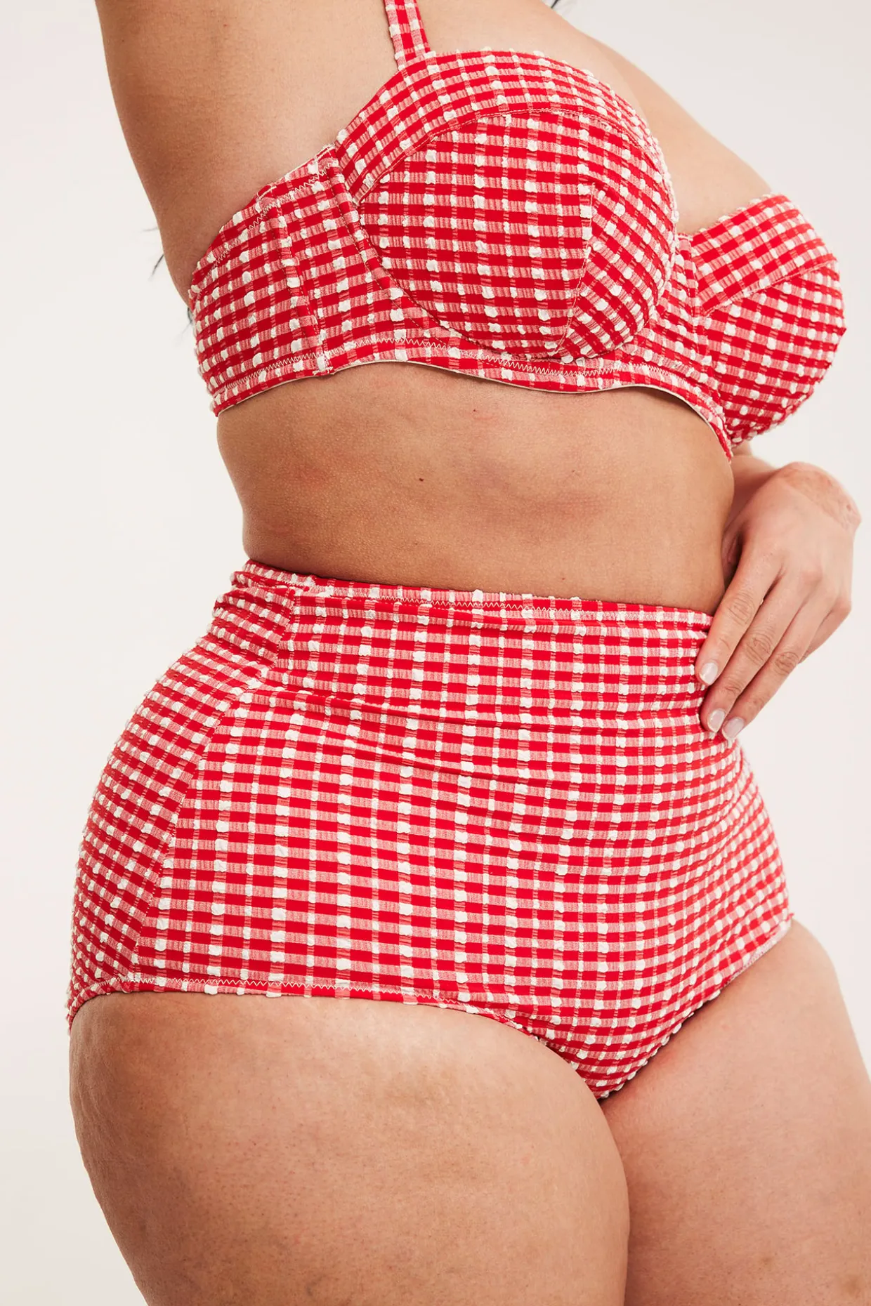 Majtki od bikini, w kratkę, biodrówki