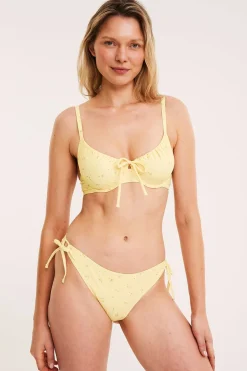 Majtki od bikini, w kwiaty, z wiązaniem