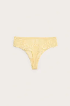 Majtki stringi z koronkowymi detalami
