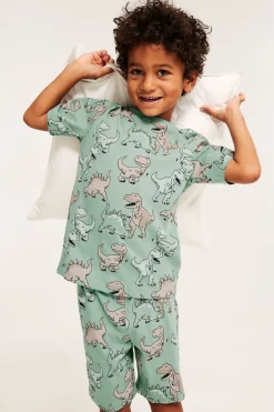 Piżama bawełniana w dinozaury.