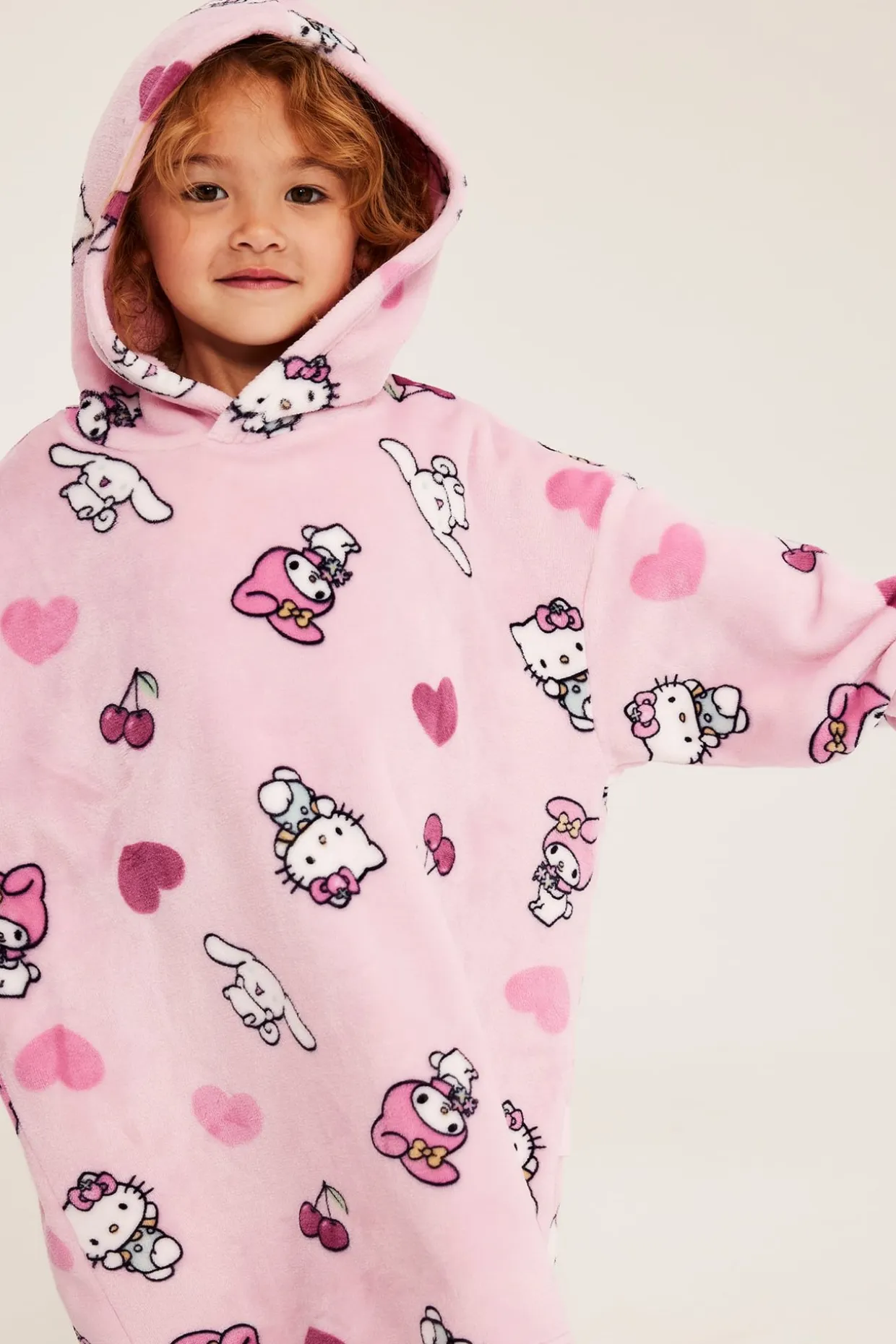 Polarowa bluza z kapturem, z nadrukiem Hello Kitty