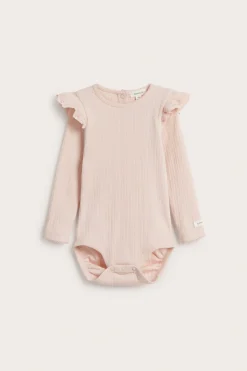 Prążkowane body z falbaną
