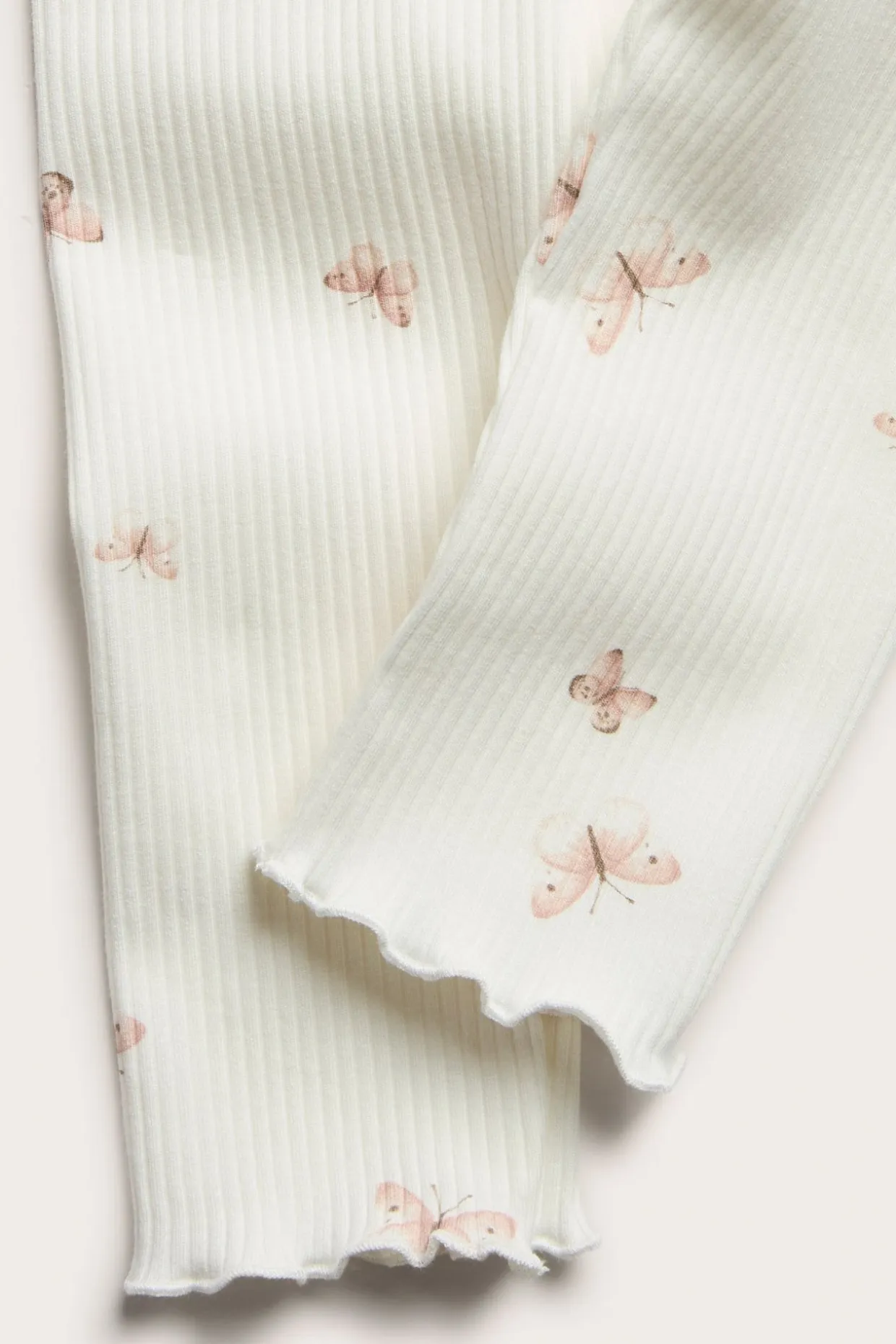 Prążkowane legginsy w motyle