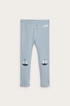 Prążkowane legginsy z aplikacją