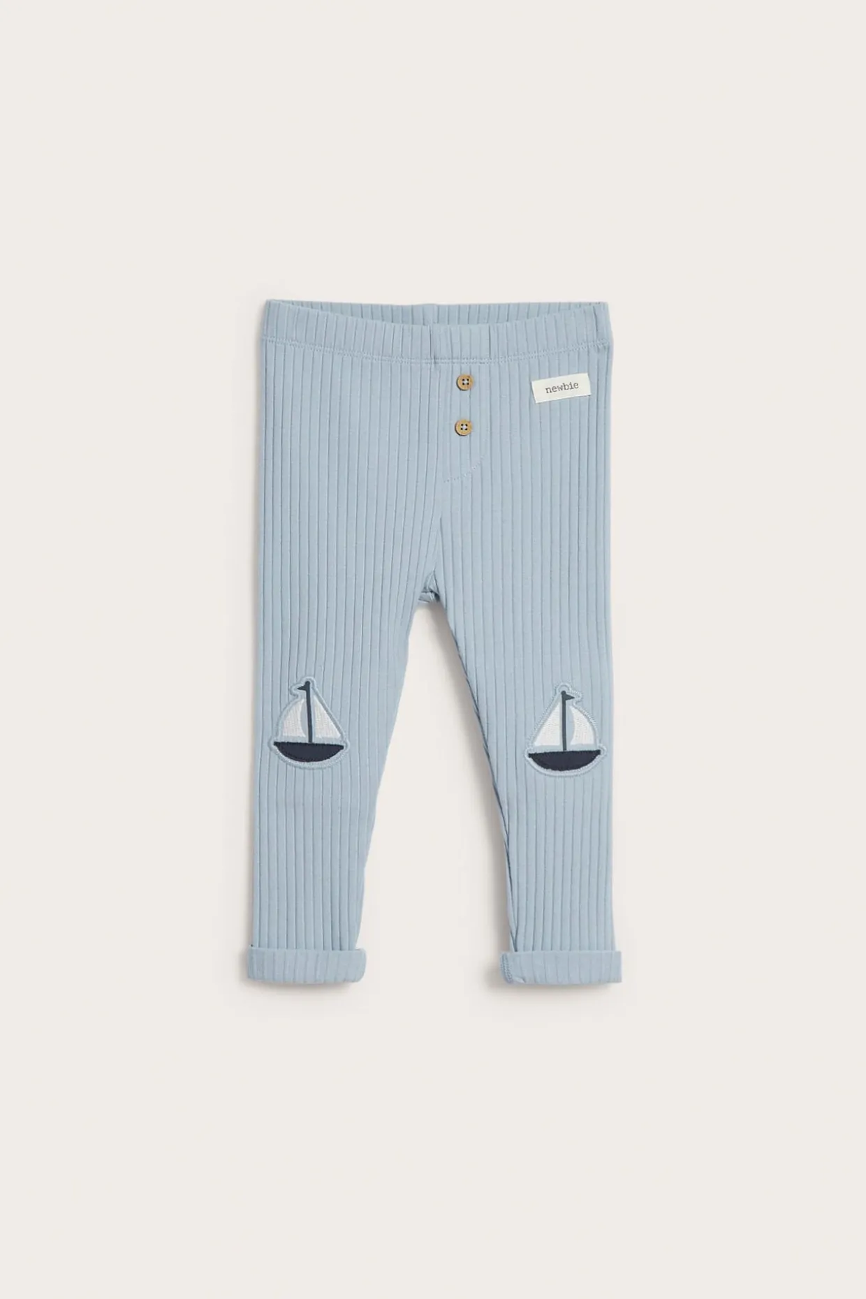 Prążkowane legginsy z aplikacją