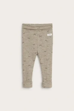 Prążkowane legginsy z wełny
