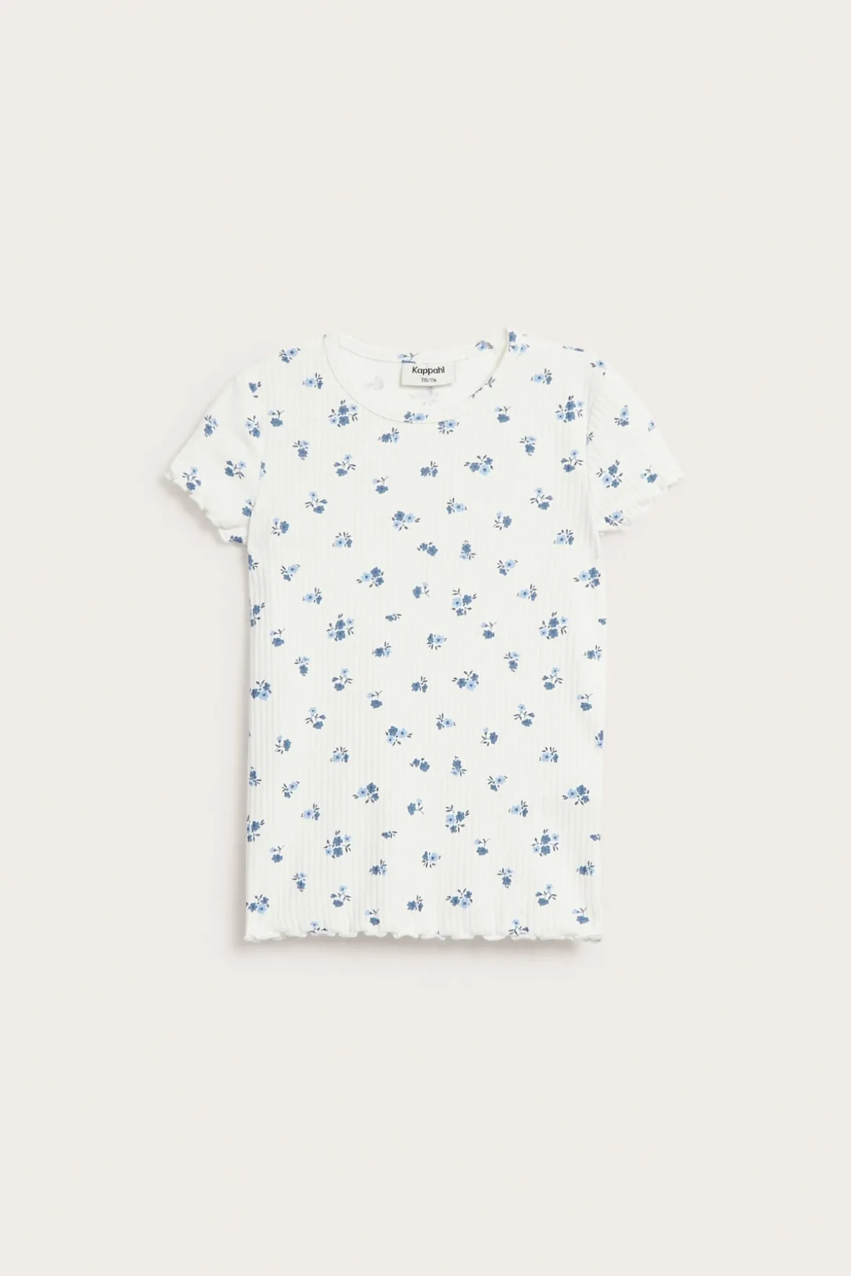 Prążkowany top w kwiaty