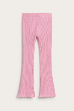 Rozszerzane legginsy z prążkowanej dzianiny
