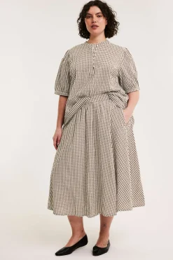 Spódnica w kratę, z kory