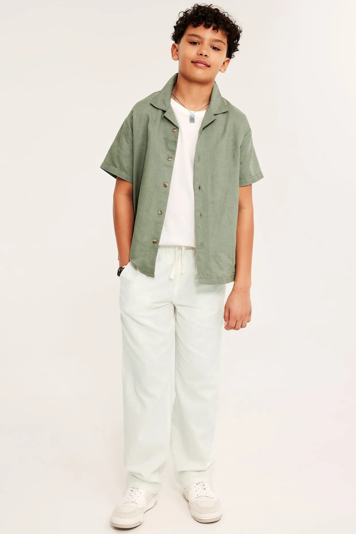 Spodnie z mieszanki lnu