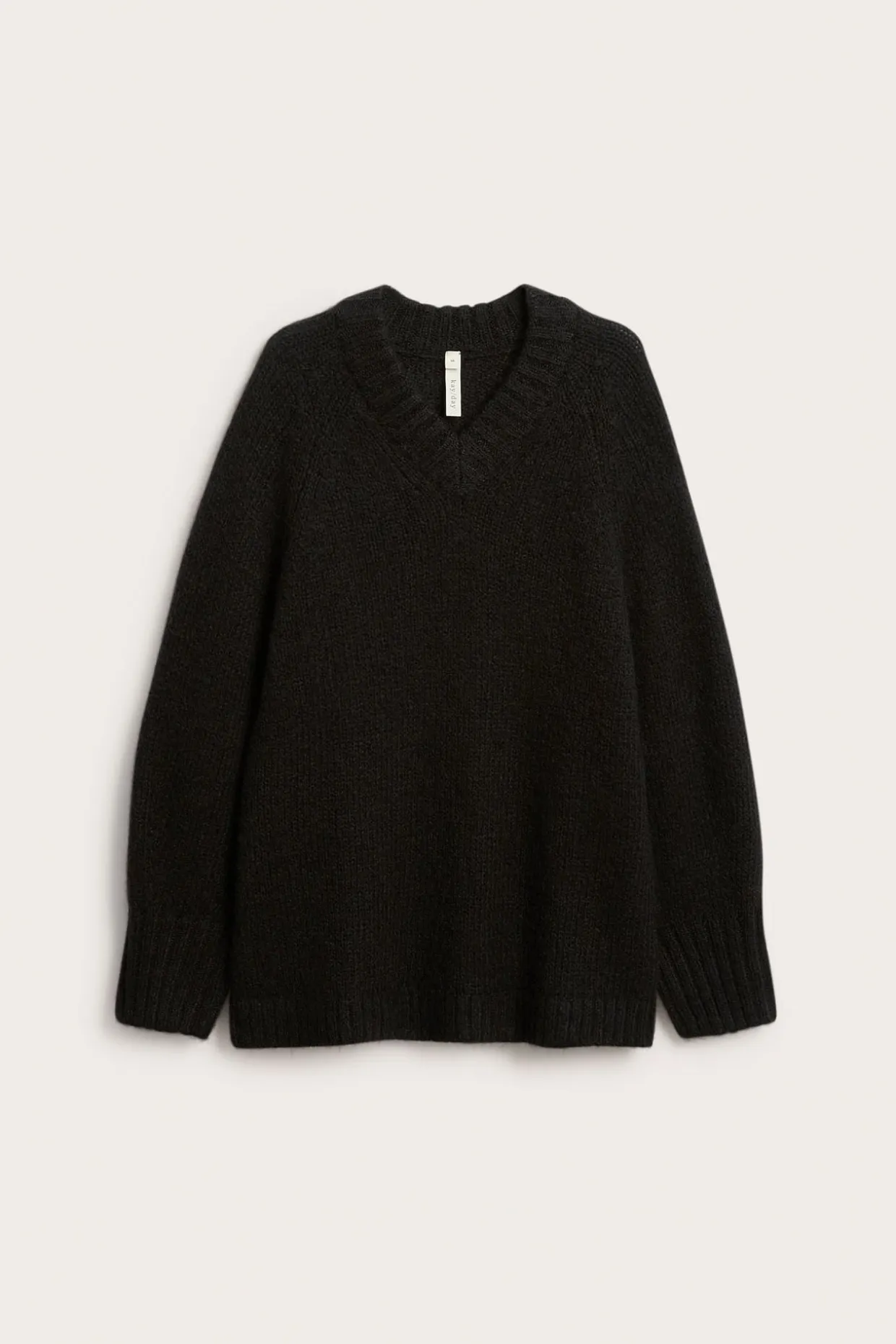Sweter oversize, z dzianiny z mieszanki wełny