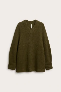 Sweter oversize, z dzianiny z mieszanki wełny